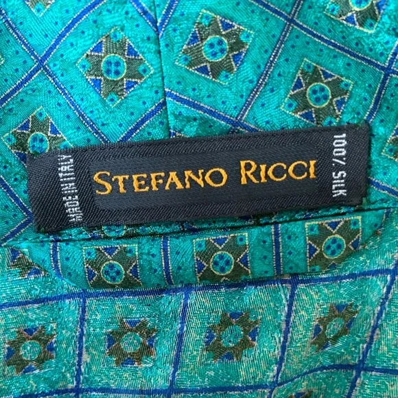 Stefano Ricci Green Silk Patterned Robe - Picture 4 of 7